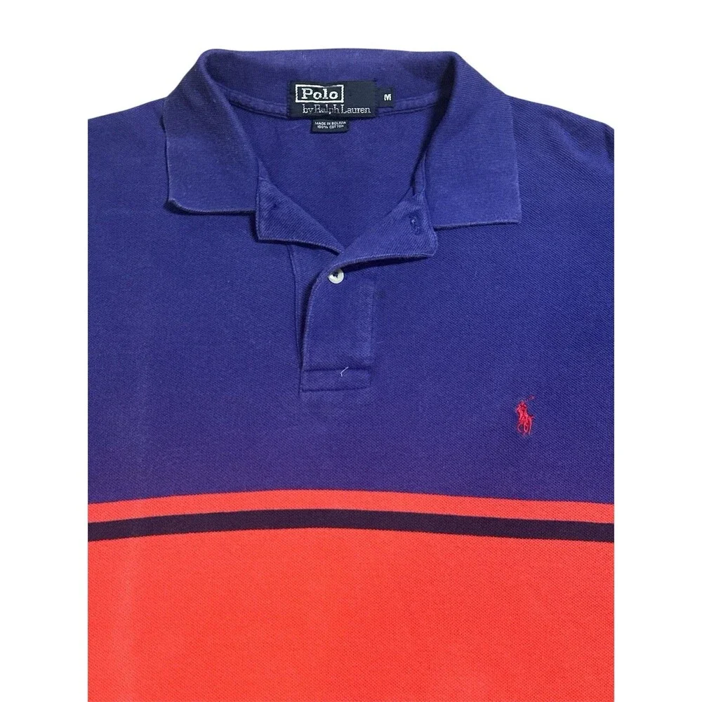 Vintage Y2K Polo Ralph Lauren Colorblock Short Sleeve Polo Shirt‎ Golf Rugby